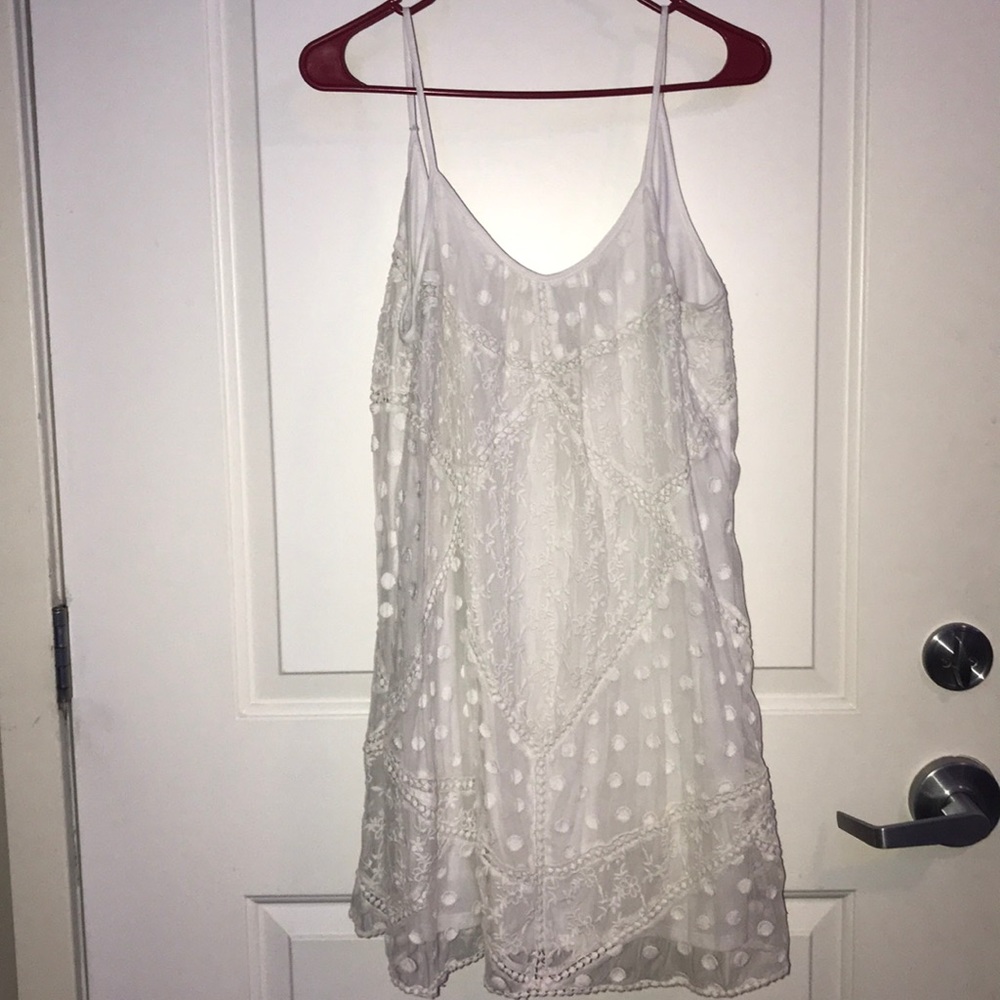 White spaghetti strapped dress